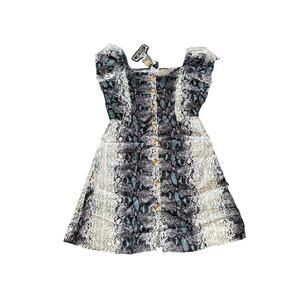 angie a line snake print mini dress sz large short sleeve button front